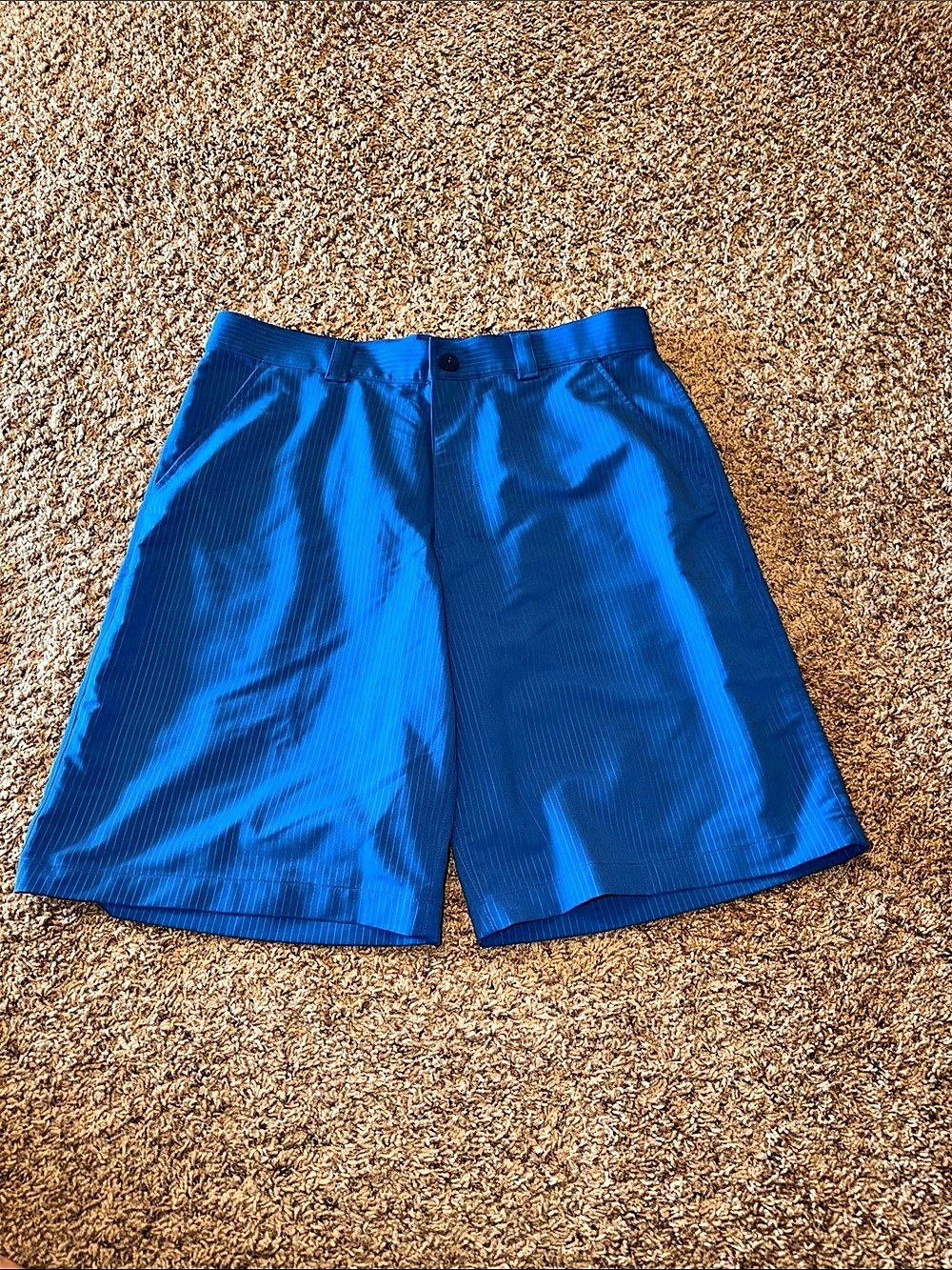 Under Armour Match Play Pinstripe Golf Shorts Blue Waist 34